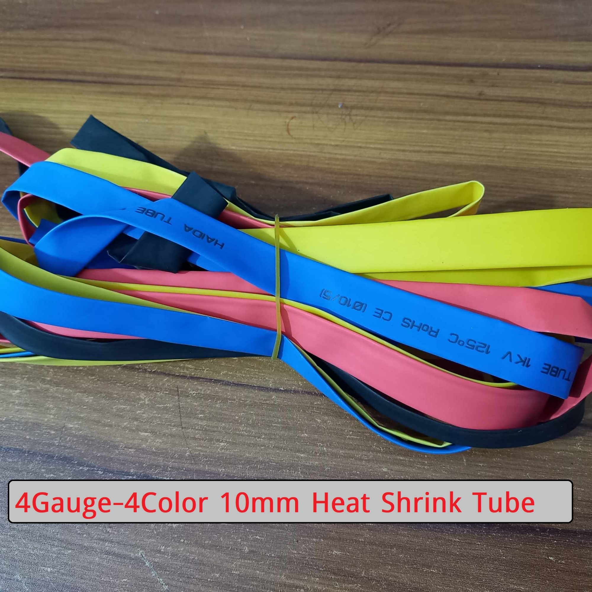 Picture of 4Gauge - 4Color 10 mm Heat Shrink Tube-[[ Red/Yellow/Blue/Black]]- Heatshrink Tube Shrinkable Wrap Wire Cables 10mm 4Colors Heatshrink Tube 10mm Heat Tube For Cables Connector Repairs