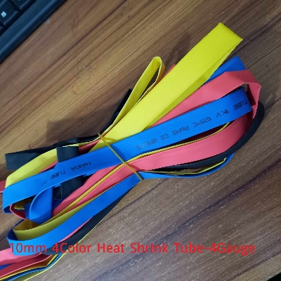 Picture of 4Gauge - 4Color 10 mm Heat Shrink Tube-[[ Red/Yellow/Blue/Black]]- Heatshrink Tube Shrinkable Wrap Wire Cables 10mm 4Colors Heatshrink Tube 10mm Heat Tube For Cables Connector Repairs