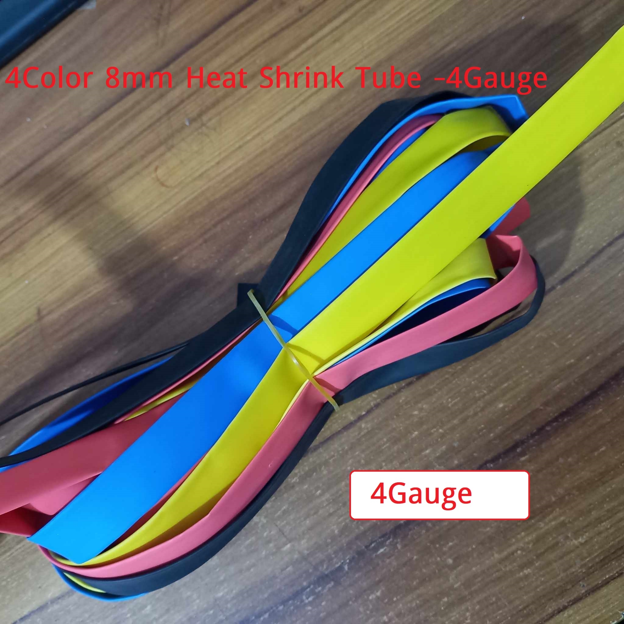 Picture of 4Gauge - 4Color 8 mm Heat Shrink Tube-[[ Red/Yellow/Blue/Black]]- Heatshrink Tube Shrinkable Wrap Wire Cables 8mm 4Colors Heatshrink Tube 10mm Heat Tube For Cables Connector Repairs