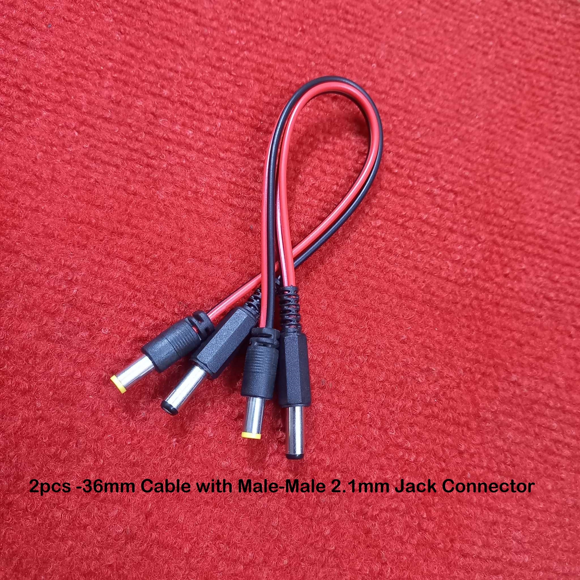 Picture of 2Pcs -  Male-Male 2.1mm Jack Connector 2.1mm Male DC Power Input Output Jack 5V 12V 24V 2.1mm Male Jack Connector DC Power Jack 2.1mm Male To Male Power Jack DC Connector With Cables 