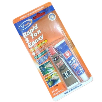 Picture of AB Epoxy Adhesives VT-141 Vtech Rapid 3 Ton 4 Minutes Epoxy Clear 28.4gm V-TECH RAPID 3 TON EPOXY Adhesives A Resin B Hardener 4 Minute Negative Positive Epoxy