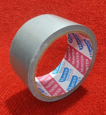 Picture of Rexene Tape SILVER Polyethylene Cloth Tape 2 Inch Tape 50mm Tape 10M Long Industrial Cloth Duct Tape  Adhesive Silver Tape 2 Inch Polythene Cloth Tape Rexine Tape 2 Inch Binding Tape