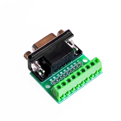 Picture of Female DB9 Breakout Board DB9 Female Connector Module DB9 Female Screw Terminal To RS232 RS485 Conversion Board 9 Pin 9 Hole DB9 Connector DB9 To Screw Terminal Adapters DB9 RS232 Connector DB9 Module Adapters