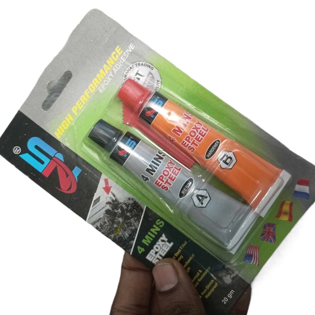 Picture of NS High Performance Epoxy Adhesive 4 Mins Epoxy Steel Epoxy Glue 20gm Steel Epoxy AB Rapid Steel Epoxy A Resin B Hardener Steel Epoxy 4 Minute Negative Positive Epoxy AB Epoxy