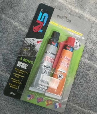 Picture of NS High Performance Epoxy Adhesive 4 Mins Epoxy Steel Epoxy Glue 20gm Steel Epoxy AB Rapid Steel Epoxy A Resin B Hardener Steel Epoxy 4 Minute Negative Positive Epoxy AB Epoxy