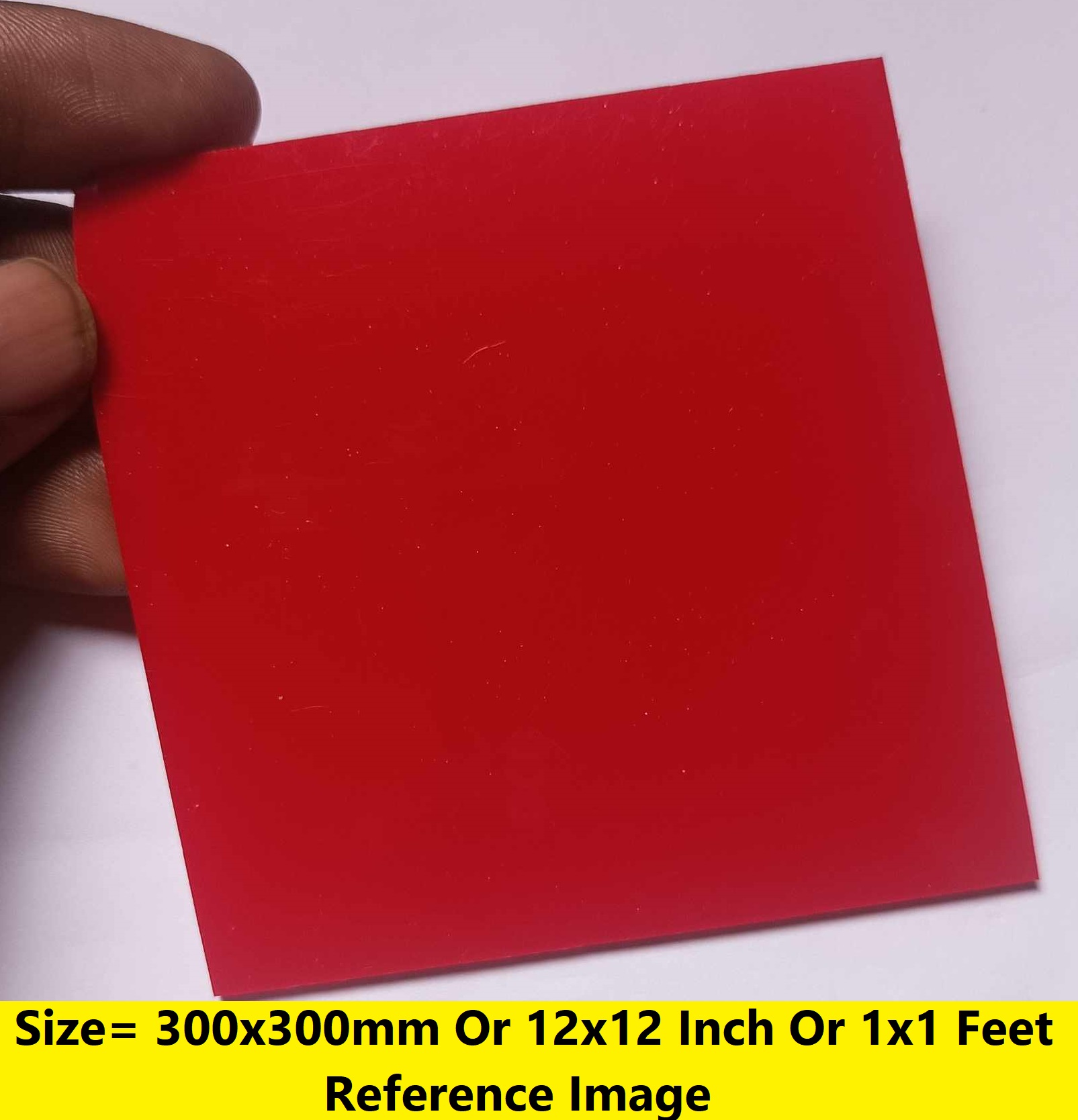 Picture of RED 2mm Acrylic Sheet 2mm Red Plastic Sheet 2mm Thick Acrylic Sheets Cutting Size 300x300mm Or 12×12 Inch Or 1×1 Feet 12 Inch Acrylic Sheet Red Perspex Acrylic Sheet 2mm Red Acrylic Plexiglass