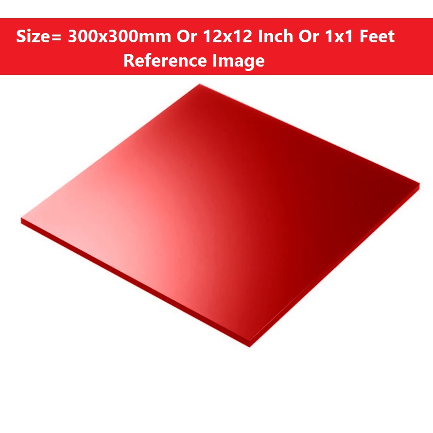 Picture of RED 2mm Acrylic Sheet 2mm Red Plastic Sheet 2mm Thick Acrylic Sheets Cutting Size 300x300mm Or 12×12 Inch Or 1×1 Feet 12 Inch Acrylic Sheet Red Perspex Acrylic Sheet 2mm Red Acrylic Plexiglass