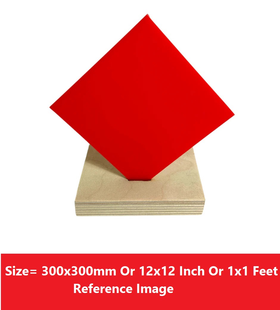 Picture of RED 5mm Acrylic Sheet 5mm Red Plastic Sheet 5mm Thick Acrylic Sheets Cutting Size 300x300mm Or 12×12 Inch Or 1×1 Feet 12 Inch Acrylic Sheet Red Perspex Acrylic Sheet 5mm Red Acrylic Plexiglass