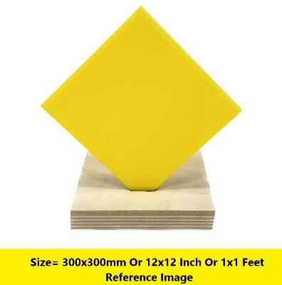 Picture of YELLOW 4mm Acrylic Sheet 4mm Yellow Plastic Sheet 4mm Thick Acrylic Sheets Cutting Size 300x300mm Or 12×12 Inch Or 1×1 Feet 12 Inch Acrylic Sheet Yellow Perspex Acrylic Sheet 4mm Yellow Acrylic Plexiglass