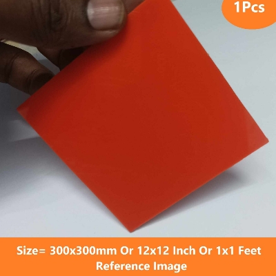 Picture of ORANGE 4mm Acrylic Sheet 4mm Orange Plastic Sheet 4mm Thick Acrylic Sheets Cutting Size 300x300mm Or 12×12 Inch Or 1×1 Feet 12 Inch Acrylic Sheet Orange Perspex Acrylic Sheet 4mm Orange Acrylic Plexiglass