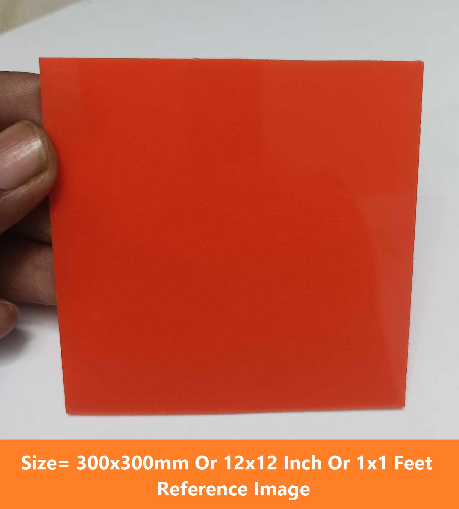 Picture of ORANGE 3mm Acrylic Sheet 3mm Orange Plastic Sheet 3mm Thick Acrylic Sheets Cutting Size 300x300mm Or 12×12 Inch Or 1×1 Feet 12 Inch Acrylic Sheet Orange Perspex Acrylic Sheet 3mm Orange Acrylic Plexiglass