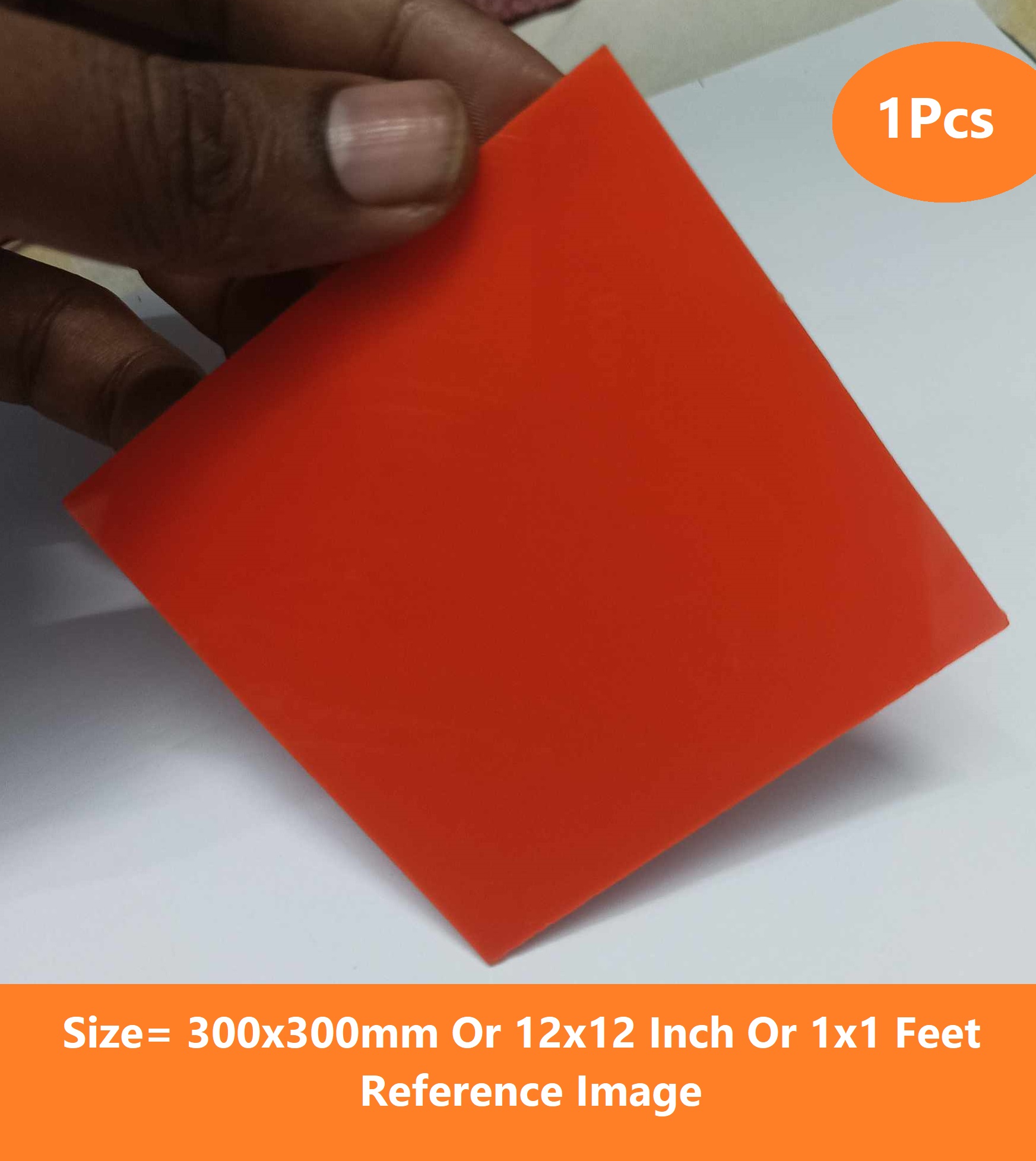 Picture of ORANGE 2mm Acrylic Sheet 2mm Orange Plastic Sheet 2mm Thick Acrylic Sheets Cutting Size 300x300mm Or 12×12 Inch Or 1×1 Feet 12 Inch Acrylic Sheet Orange Perspex Acrylic Sheet 2mm Orange Acrylic Plexiglass