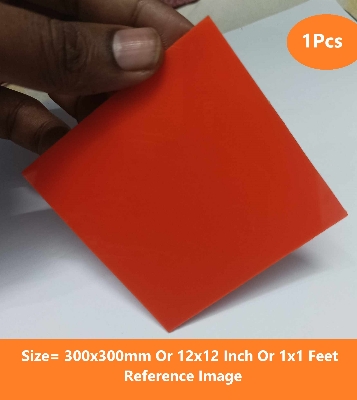 Picture of ORANGE 2mm Acrylic Sheet 2mm Orange Plastic Sheet 2mm Thick Acrylic Sheets Cutting Size 300x300mm Or 12×12 Inch Or 1×1 Feet 12 Inch Acrylic Sheet Orange Perspex Acrylic Sheet 2mm Orange Acrylic Plexiglass