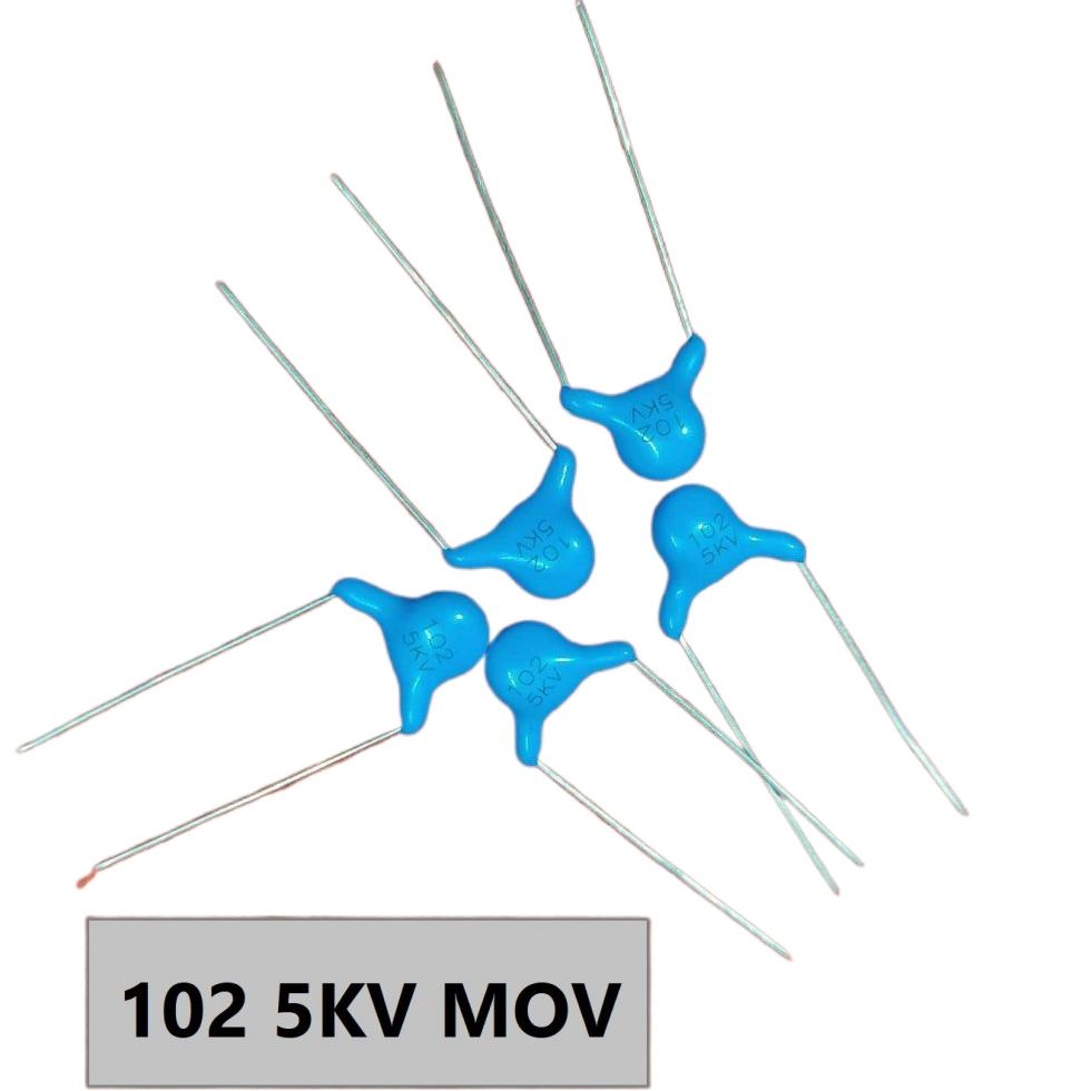 Picture of 5Pcs- 102 MOV 102 5KV MOV Metal Oxide Varistor 1nF 1000pF 5KV ZOV 2 Pin Leads Terminals Leg 102 5KV Metal Oxide Varistor MOV 102 High Power