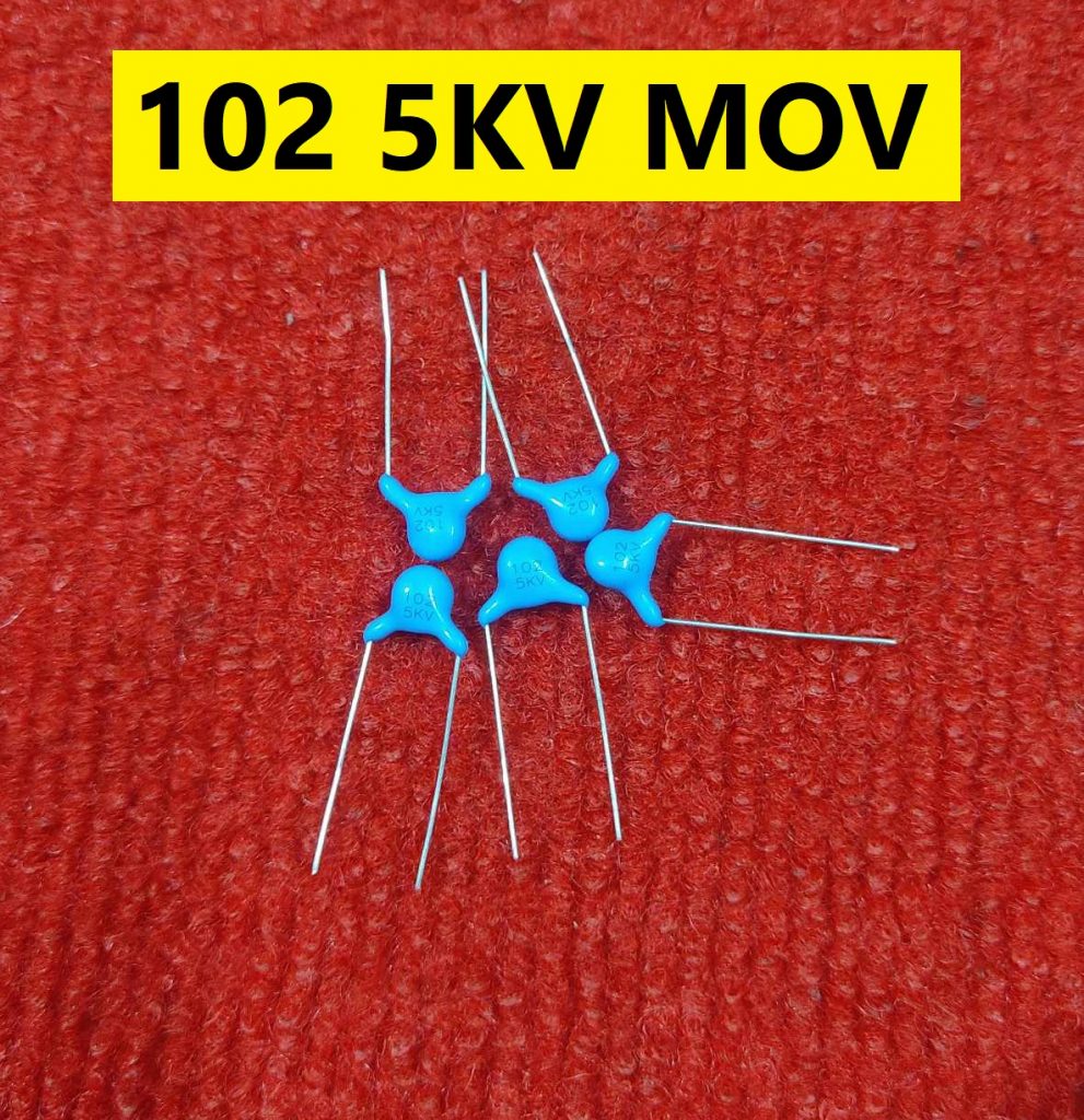 Picture of 5Pcs- 102 MOV 102 5KV MOV Metal Oxide Varistor 1nF 1000pF 5KV ZOV 2 Pin Leads Terminals Leg 102 5KV Metal Oxide Varistor MOV 102 High Power