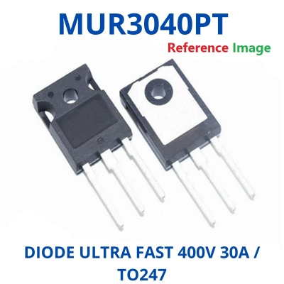 Picture of MUR3040PT 400V 30A High Voltage NPN Power Transistor MUR3040PT Diode Super Fast Recovery Rectifier Diode MUR3040PT Transistor 3 Pin Leads TO-247 3P Package