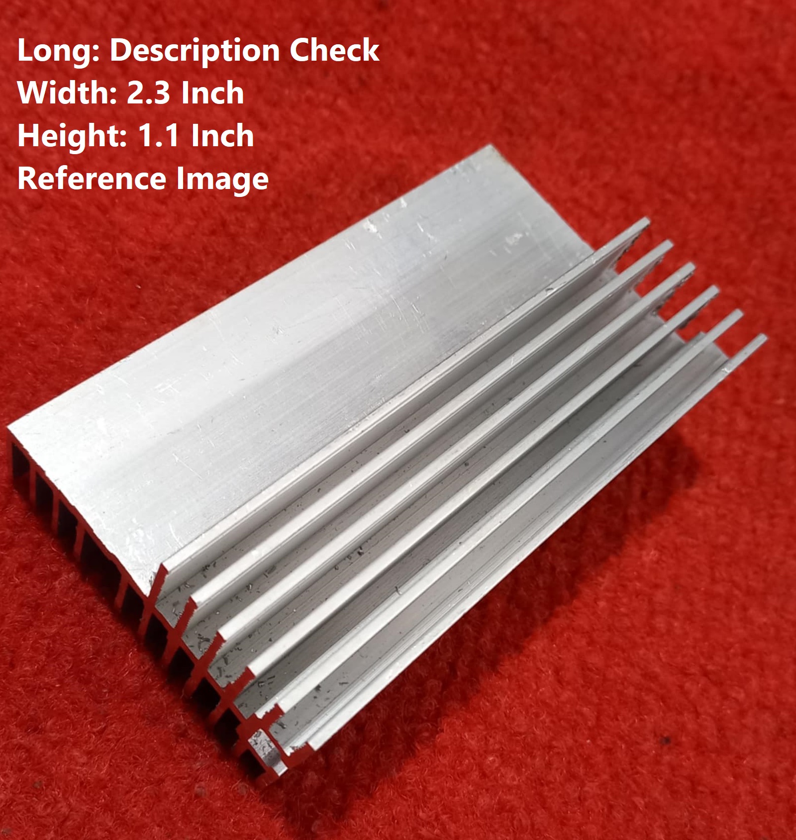 Picture of Long 4 Inch DOUBLE Side Finned Aluminum Heatsink 4 Inch Aluminium Heatsink Cooling Radiator 4×2.3×1.1 Inch Aluminium Heat Sink Tools Sets Silver Tone Aluminum Heat Sink For Inverter Transistor IC 4 Inch Heatsink