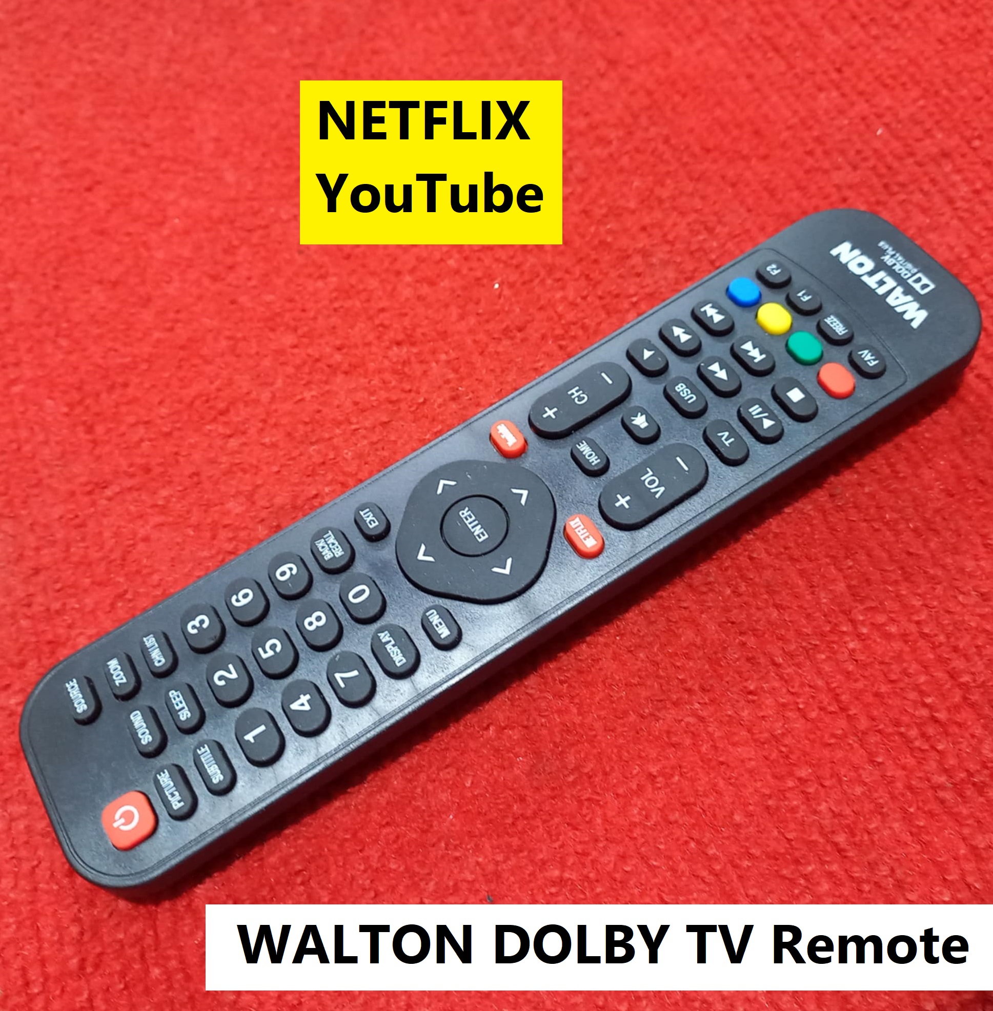 Picture of WAL-TON DOLBY TV Remote Controller WAL-TON Remote Control TV Remote Smart TV Remote For Smart LED TV Remote NETFLIX YouTube
