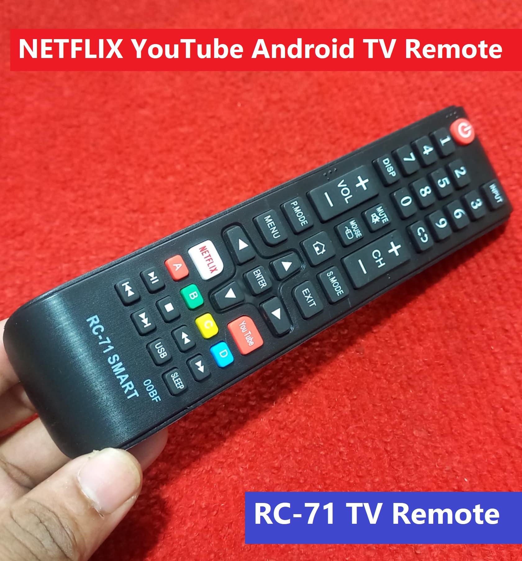 Picture of RC-71 TV Remote Controller RC-71 Remote Control TV Remote For Smart LED TV Remote NETFLIX YouTube