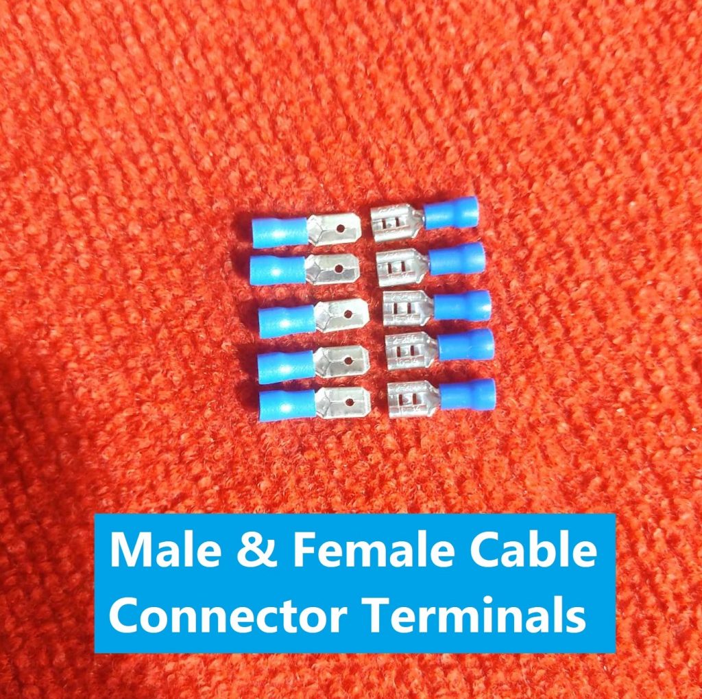 Picture of 5Pair – 16-14 AWG MALE & FEMALE Spade Terminals MDD2-250 Male Female Cables Connector 6.3mm Quick Disconnects 16-14 AWG Wire Crimp Terminals Nylon Insulated Ring Terminal Lug Manual Crimper