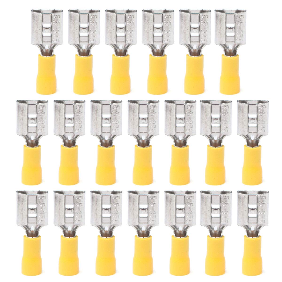 Picture of 10Pcs- 12-10 AWG FEMALE Spade Terminals 55-250 Female 6.3mm Quick Disconnects 12-10 AWG Wire Crimp Terminals Nylon Insulated Ring Terminal Female Quick Cables Connector