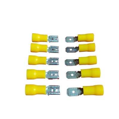 Picture of 5Pair – 12-10 AWG MALE & FEMALE Spade Terminals 55-250 Male Female Cables Connector 6.3mm Quick Disconnects 12-10 AWG Wire Crimp Terminals Nylon Insulated Ring Terminal Lug Manual Crimper
