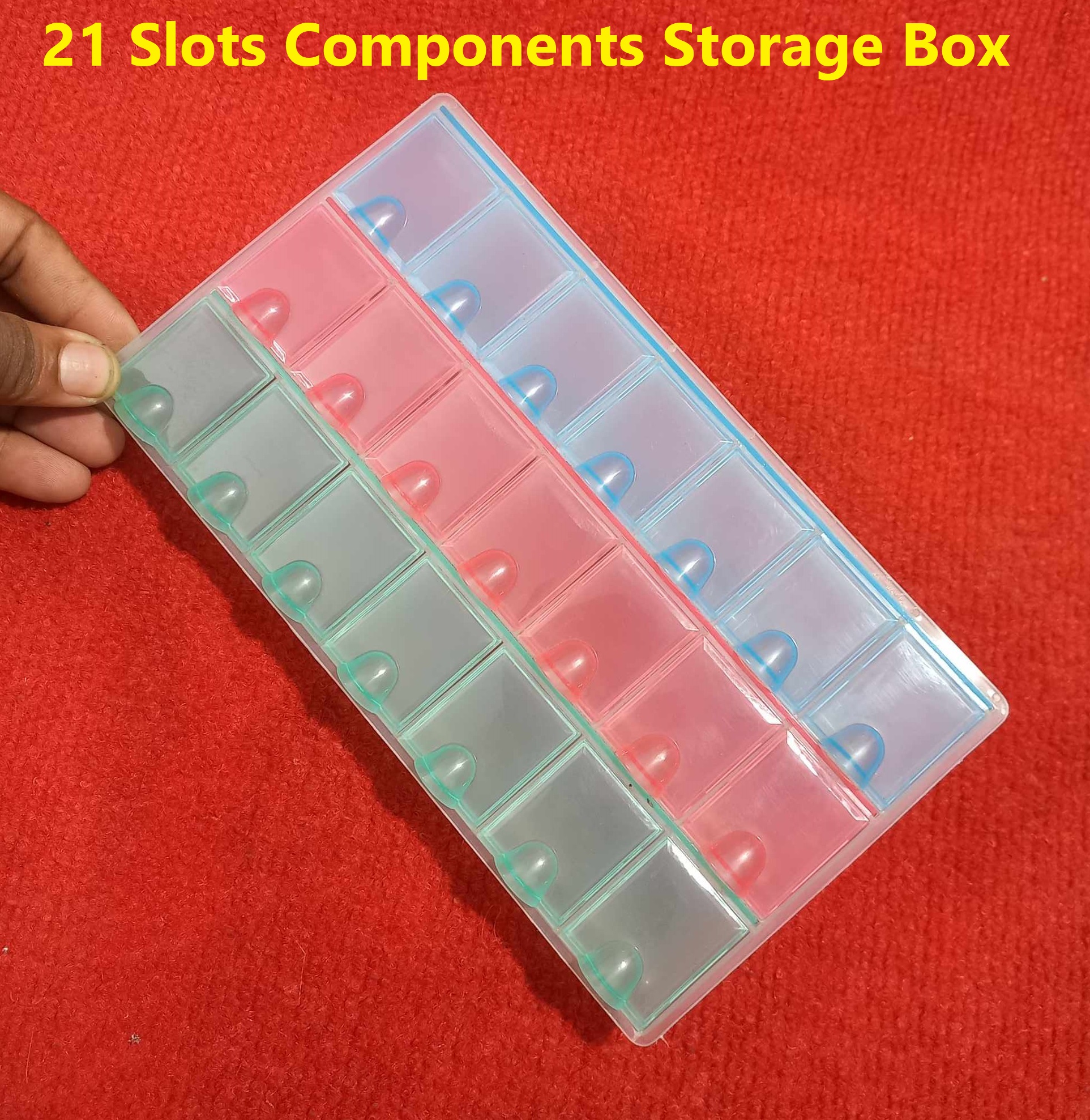 Picture of 15 Slots Components Storage Box 15 Slots Multi Functional Transparent Plastic Storage Box Case 15 Grid Slots 15 Compartments For Jewelry Parts & Electronic Parts Storage