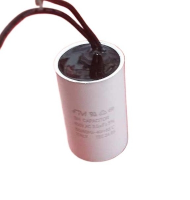 Picture of High Quality SF Capacitor With Cables 3.5uF Celling Fan Capacitor ITALY TECH 3.5uF 50Hz 60Hz 450VAC Capacitor 2 Pin Leads 3.5uF Capacitor 3.5uF Fan Capacitor