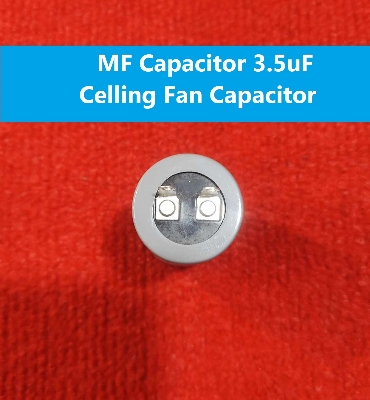 Picture of High Quality MF Capacitor Original 3.5uF Celling Fan Capacitor KOREA Standard 3.5uF 50Hz 60Hz 0.49A 450VAC Capacitor 2 Pin Leads 3.5uF Capacitor 3.5uF Fan Capacitor