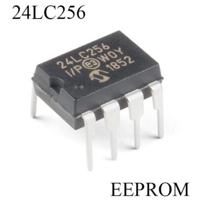 Picture of 24LC256P IC 24LC256 Serial CMOS EEPROM 256KB 32Kx8 Serial 24LC256P EEPROM IC DIP-8 8 Pin Leads Package IC 24LC256P EEPROM IC