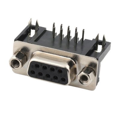 Picture of Female Right Angle DB9 D-SUB 9P Female Socket Port Socket Jack Connector Repair Right Angle Female DB9 D-sub PCB Mount RS232 Serial Port Connector Socket Adapters