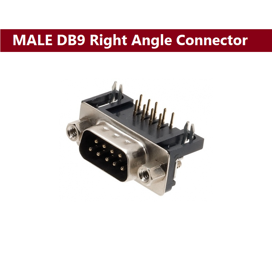 Picture of MALE Right Angle DB9 D-SUB 9P Male Socket Port Socket Jack Connector Repair Right Angle Female DB9 D-sub PCB Mount RS232 Serial Port Connector Socket Adapters
