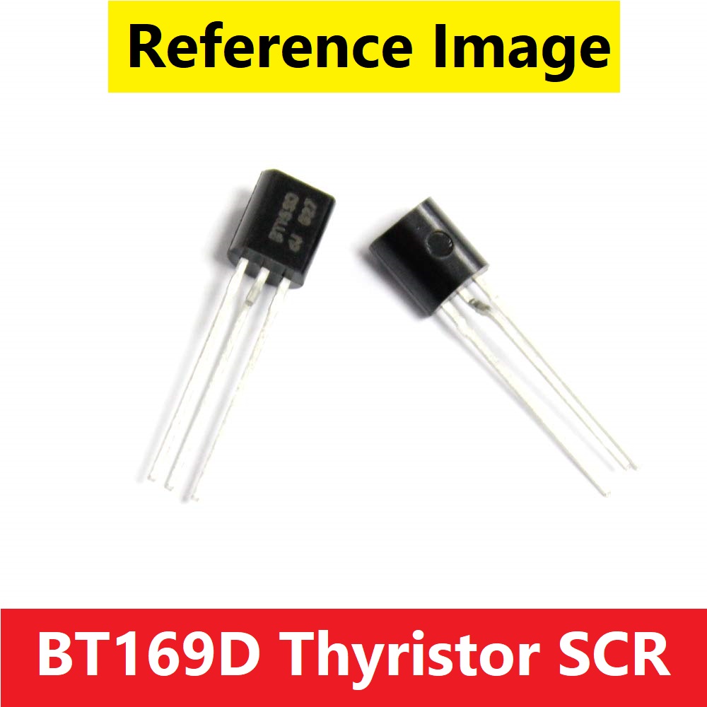 Picture of 10Pcs - BT169D Thyristor SCR TO92 0.8A 400V BT169 Thyristors Logic Level SCR Unidirectional Thyristor BT169D Logic Level TO-92 3 Pin Leads