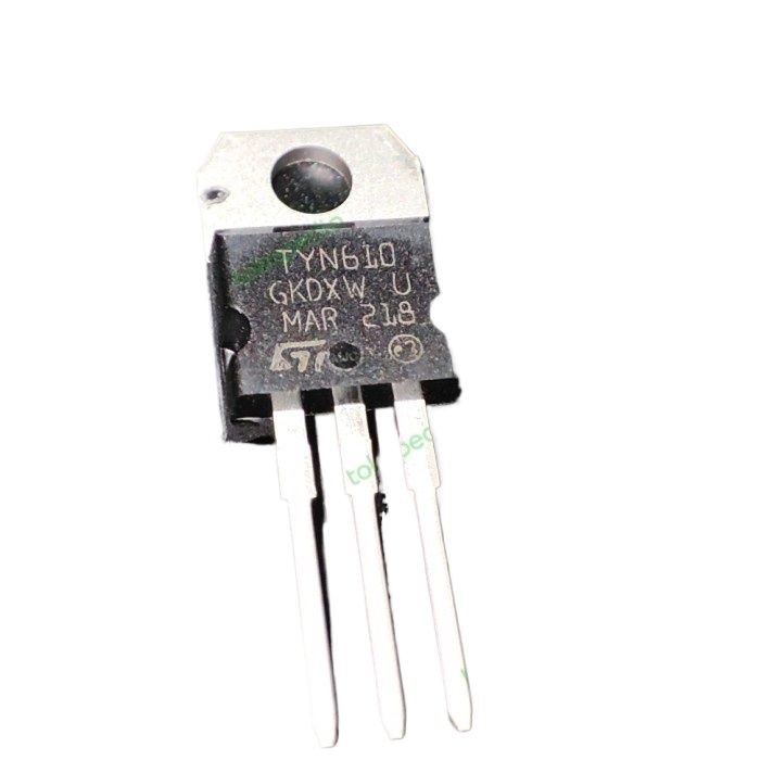 Picture of TYN610 IC TYN610 Thyristor SCR 600V 10A TYN610 Transistor TYN610 SCR 10A 600V Thyristor Unidirectional Thyristor SCR TO-220 Package 3 Pin Leads