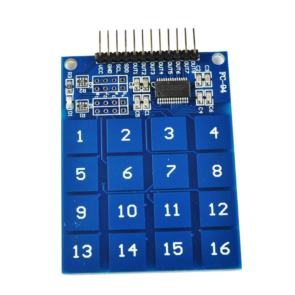 Picture of 16 CHANNEL TTP229 Touch Sensor Module TTP229 Capacity Touch Sensor 4×4 16 Channel Digital Capacitive Switches Touch Sensor Module 4×4 Ways