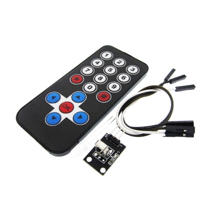 Picture of REMOTE With IR Receiver Module Infrared IR Receiver Sensor Module Wireless Remote Control Kit With Cables IR Sensor Receiver Infrared Sensor With Remote