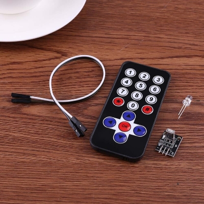 Picture of REMOTE With IR Receiver Module Infrared IR Receiver Sensor Module Wireless Remote Control Kit With Cables IR Sensor Receiver Infrared Sensor With Remote