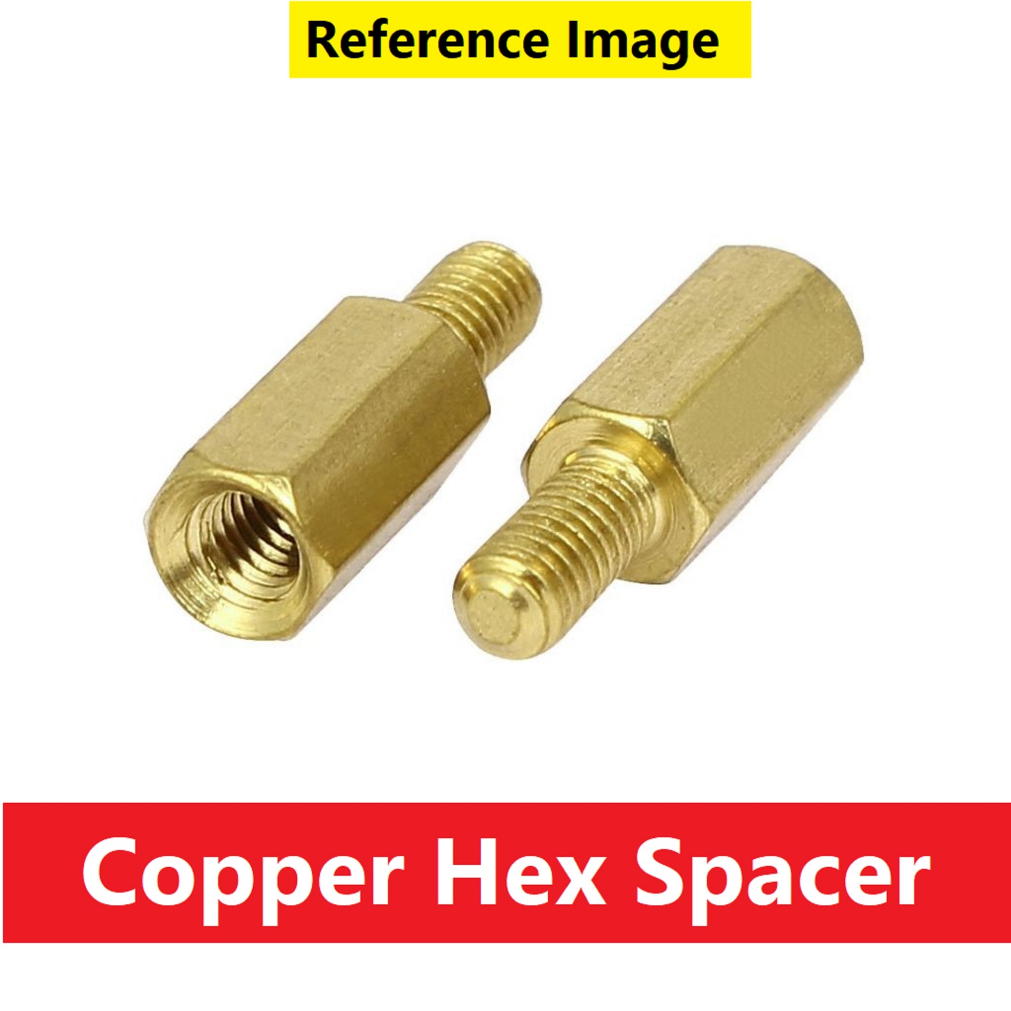 Picture of 5Pcs - 18mm  Hex Spacer FEMALE Parts 18mm Hex Female To Male 18mm  Brass COPPER Hex Spacer Suitable For M3 Screws Tools Sets Brass Hex Threaded Pillar Standoff Spacer