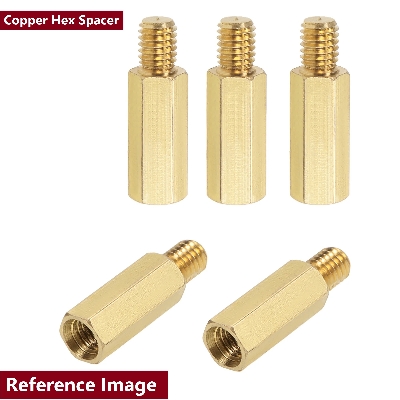 Picture of 4Pcs - 28mm Hex Spacer FEMALE Parts 28mm Hex Female To Male 28mm Brass COPPER Hex Spacer Suitable For M3 Screws Tools Sets Brass Hex Threaded Pillar Standoff Spacer