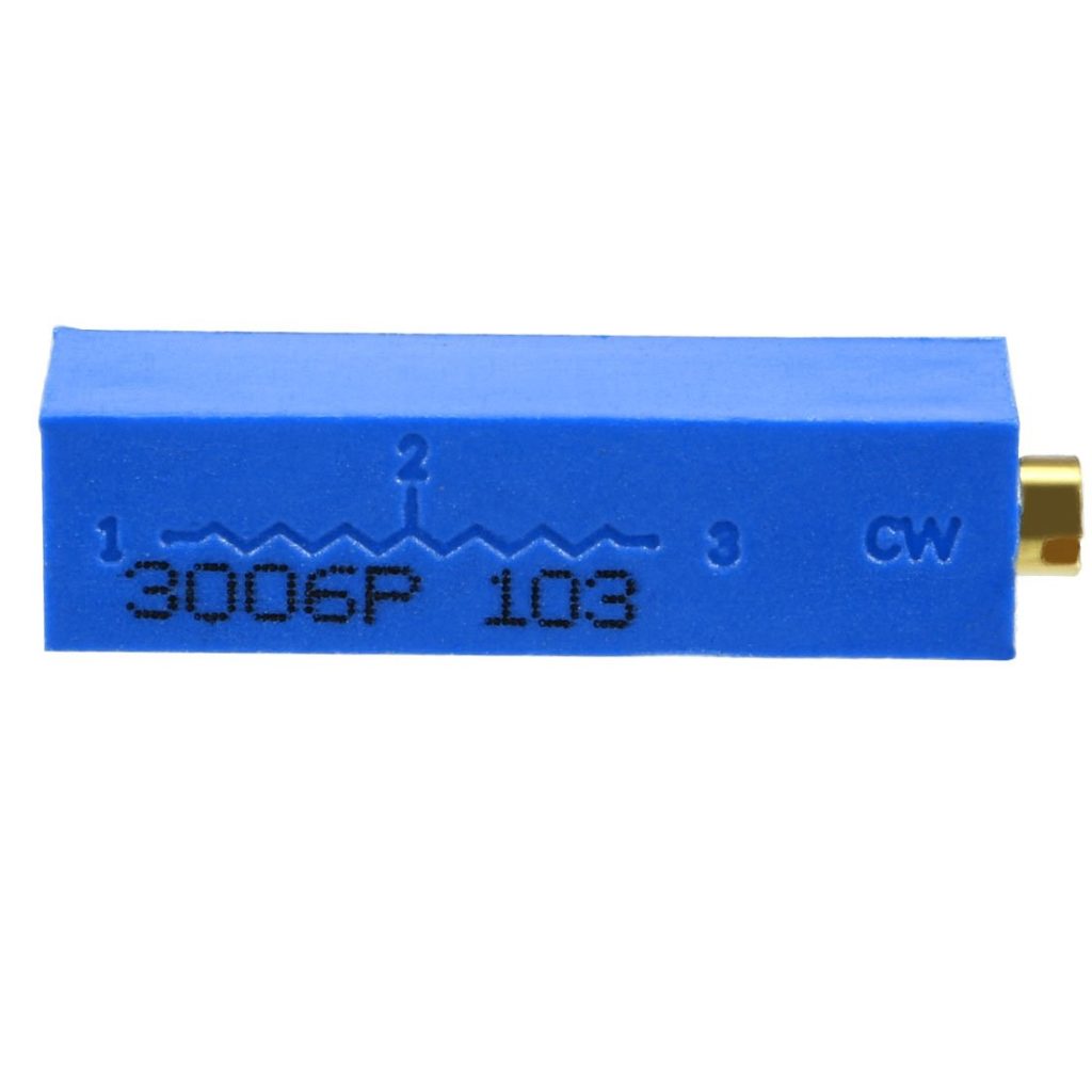 Picture of 3006 Multiturn 103 10K Potentiometer 3 Pin Leads 10K Resistor 10K Volume 10K Variable Resistor 103 Potentiometer 750mW 19mm Trimpot 10K 103 Variable Resistor Switches