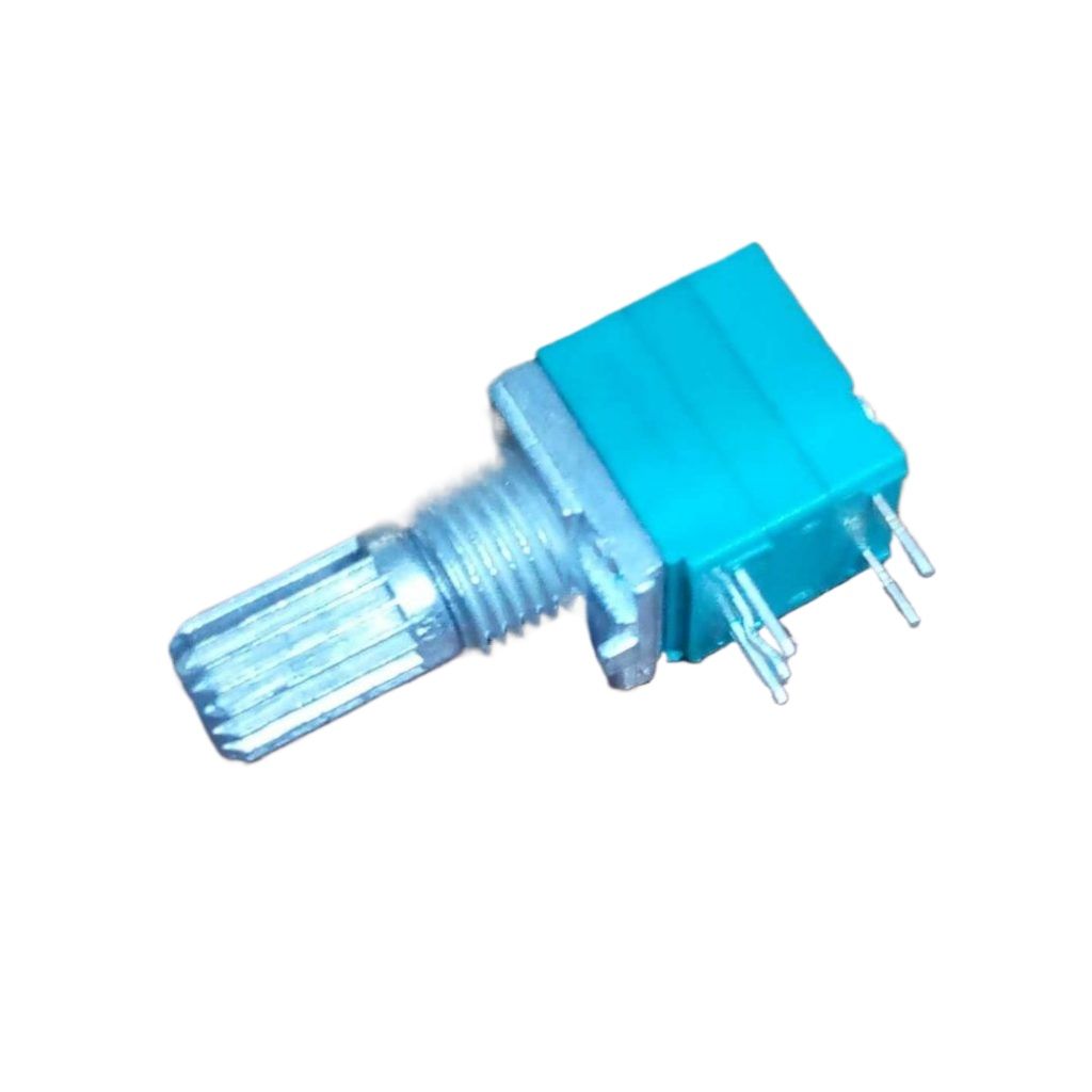 Picture of RV09 9mm Square Stereo 50K Linear Potentiometer Switches With Spline Shaft Vertical 5 Pin Rotary Stereo Volume Control B503 50K Potentiometer 50K Variable Resistor