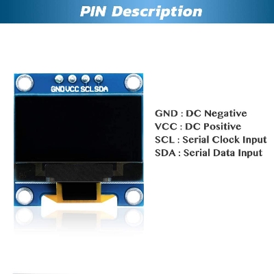Picture of 1.3 Inch OLED Display 1.3 Inch Display DC 3-5V 4 Pin Leads Header 12864 128×64 Pixel IIC I2C Interface Communicate OLED Display Module