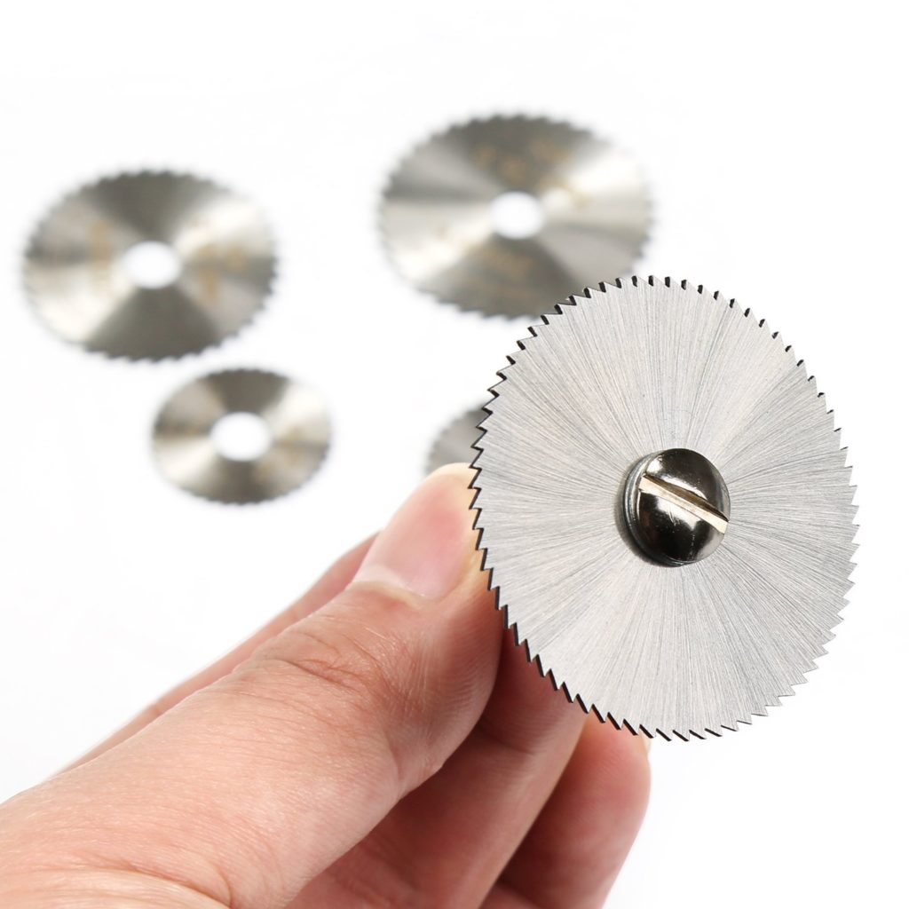 Picture of 5Pcs HSS SAW BLADES HSS Cutting Discs Wheel 5Pcs HSS Circular Saw 22mm 25mm 32mm 35mm 44mm Rotary Blade 1Pcs 3.2mm Mandrel For Wood Plastic Cutting Cut Off Tools Sets