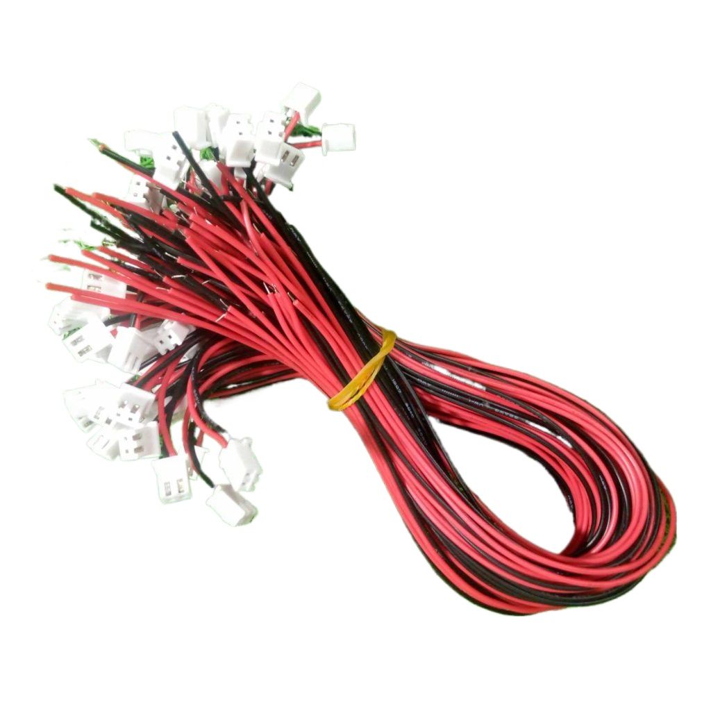 Picture of 5Pcs - Female To Open 2 Pin F-O BLACK & RED 2 Pin 2.54mm Pitch JST XH Connector 27cm Wire Cables 2 Pin Connectors With Cables JST Connectors 2 Pin For Electronics Projects Audio Video Sound Cables