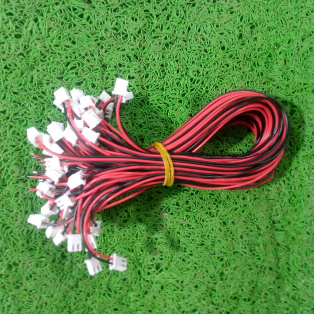 Picture of 5Pcs - Female To Open 2 Pin F-O BLACK & RED 2 Pin 2.54mm Pitch JST XH Connector 27cm Wire Cables 2 Pin Connectors With Cables JST Connectors 2 Pin For Electronics Projects Audio Video Sound Cables