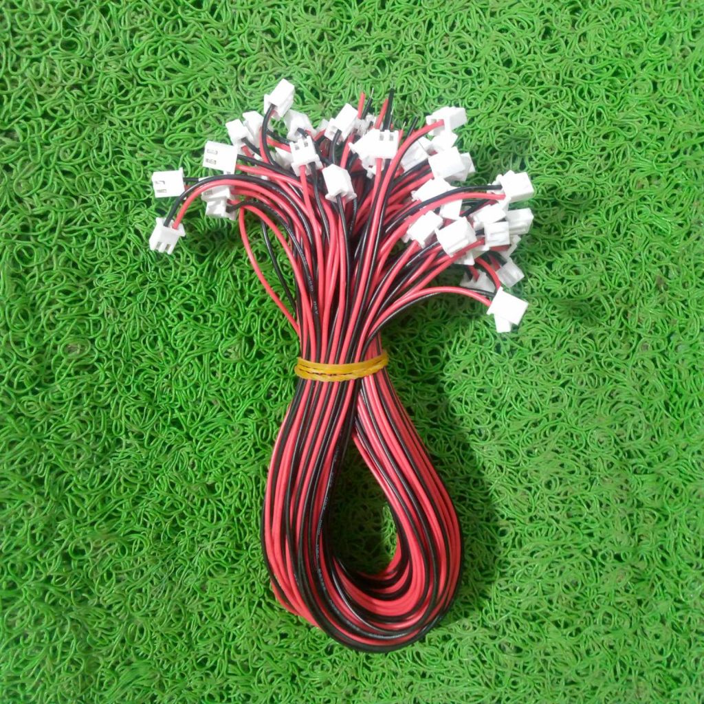 Picture of 5Pcs - Female To Open 2 Pin F-O BLACK & RED 2 Pin 2.54mm Pitch JST XH Connector 27cm Wire Cables 2 Pin Connectors With Cables JST Connectors 2 Pin For Electronics Projects Audio Video Sound Cables