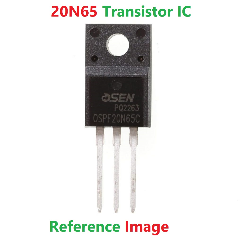 Picture of 20N65 Transistor FCPF20N65 Transistor IC FQPF20N65C IC 20A 650V 20N65 Transistor Silicon N-Channel 3 Pin Leads TO-220F 20N65 MOSFET