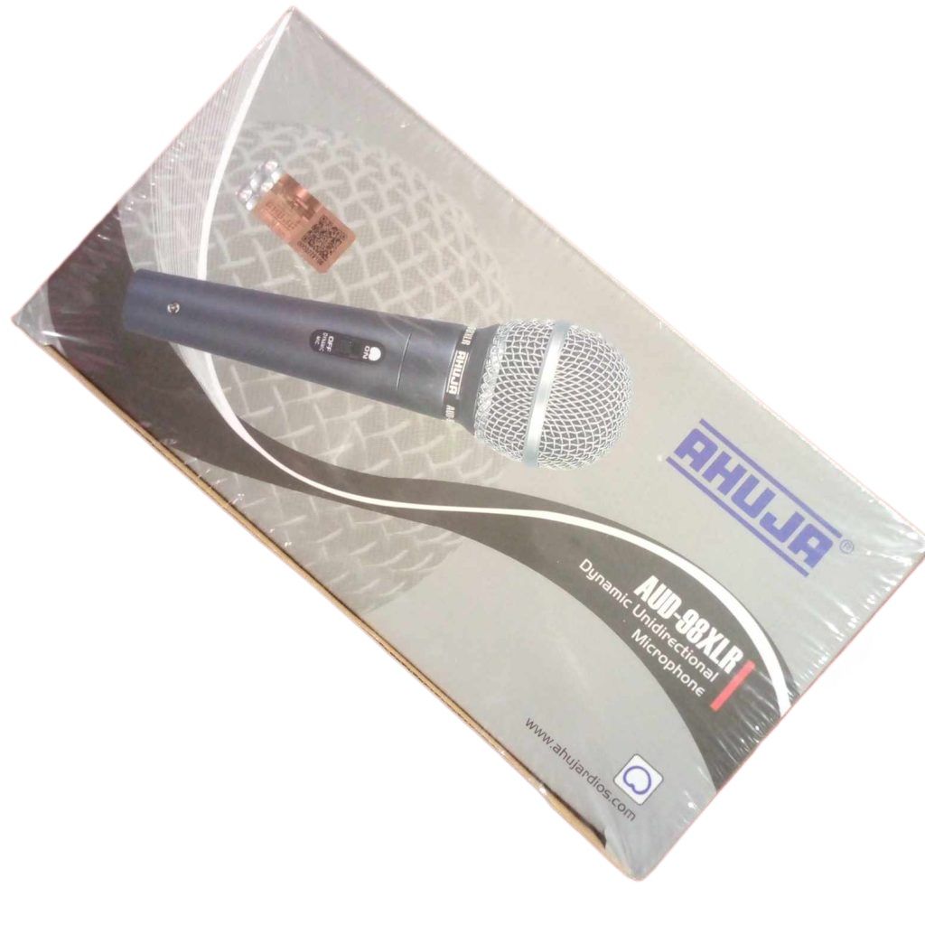 Picture of A GRADE AHUJA AUD-98XLR Professional Dynamic Unidirectional Microphone 3 Pin Wired Unidirectional Dynamic Corded Microphone Neodymium Cartridge Excellent Intelligibility