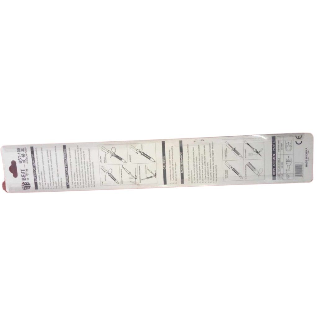 Picture of BE-ST BST-108 Self Cleaning Plunger Lock Function 275mm Soldering Suction Pump BEST Desoldering Sucker Pump For Soldering Remove Vacuum Pump Tools Set Manual Solder Sucker