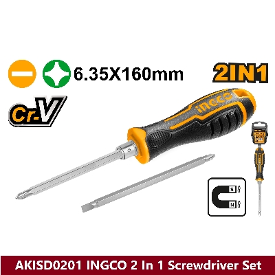 Picture of AKISD0201 ING-CO 2 In 1 Screwdriver Set Tools Sets Standard Star Screwdriver PH2 & Flat Minus SL6 Screwdriver
